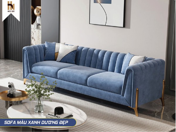 Những mẫu ghế sofa màu xanh dương đẹp cho phòng khách