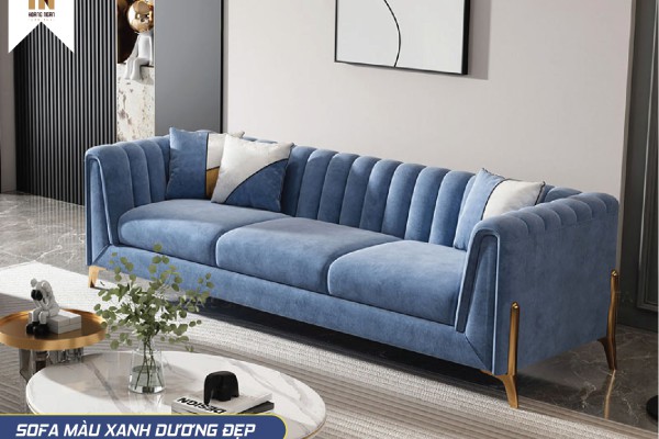 Những mẫu ghế sofa màu xanh dương đẹp cho phòng khách