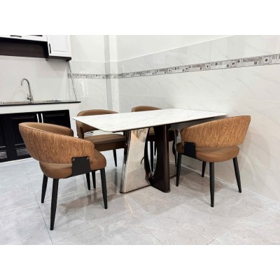 Bộ bàn ăn mặt đá 4 ghế HN09