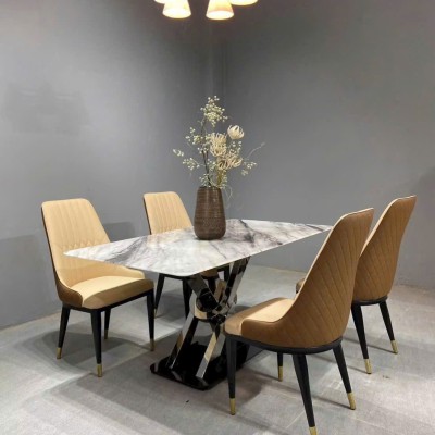 Bộ bàn ăn mặt đá 4 ghế HN10
