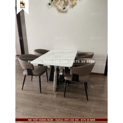 Bộ bàn ăn mặt đá 4 ghế HN13