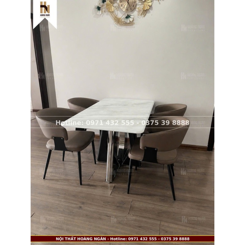 Bộ bàn ăn mặt đá 4 ghế HN13