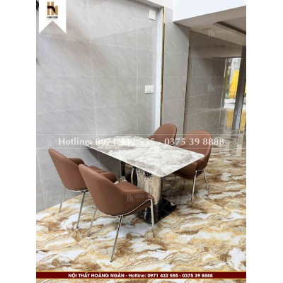 Bộ bàn ăn mặt đá 4 ghế HN14