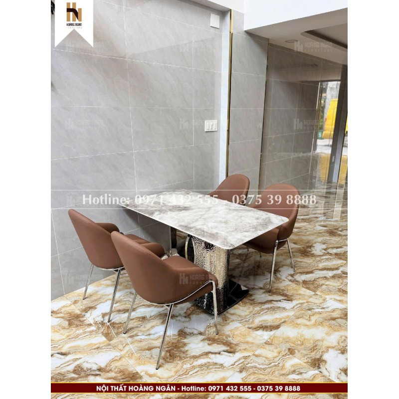Bộ bàn ăn mặt đá 4 ghế HN14
