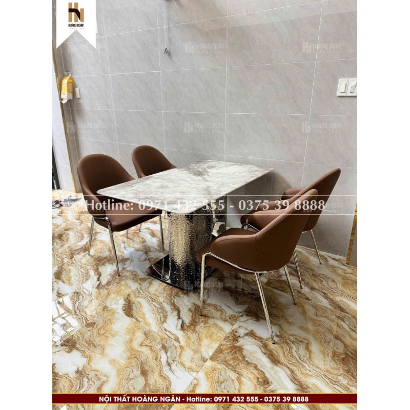 Bộ bàn ăn mặt đá 4 ghế HN14