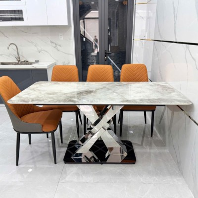 Bộ bàn ăn mặt đá 4 ghế HN16