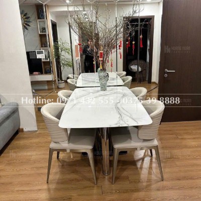 Bộ bàn ăn mặt đá 4 ghế HN18