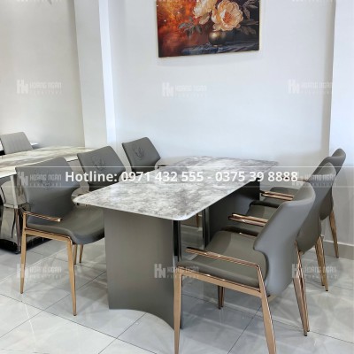 Bàn ăn thông minh 1m6 kéo dài 2m4 và 6 ghế Cami