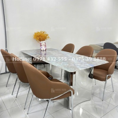 Bộ bàn ăn mặt đá 6 ghế HN06