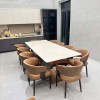 Bộ bàn ăn 8 ghế mặt đá tinh thể xuyên sáng HN23