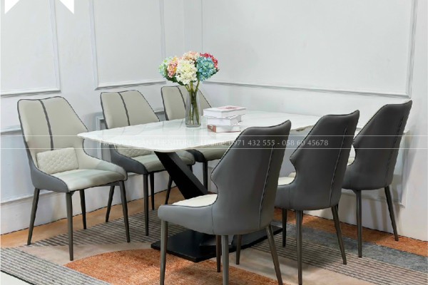 Bàn ăn mặt đá Ceramic hay đá tự nhiên? So sánh chi tiết giúp bạn chọn đúng