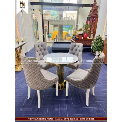 Bộ bàn ăn tròn 4 ghế HN12