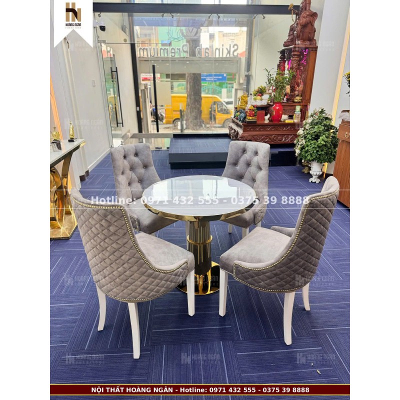 Bộ bàn ăn tròn 4 ghế HN12