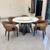 Bộ bàn ăn tròn mặt đá 6 ghế HN13