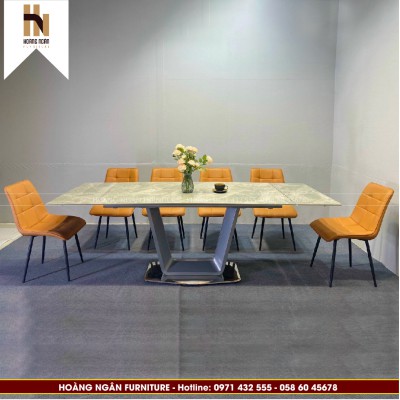 Bàn ăn thông minh 1m6 kéo dài 2m4 và 6 ghế Cami