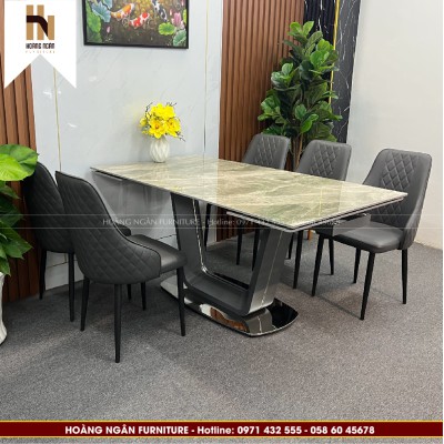 Bàn ăn thông minh 1m6 kéo dài 2m4 và 6 ghế Sky