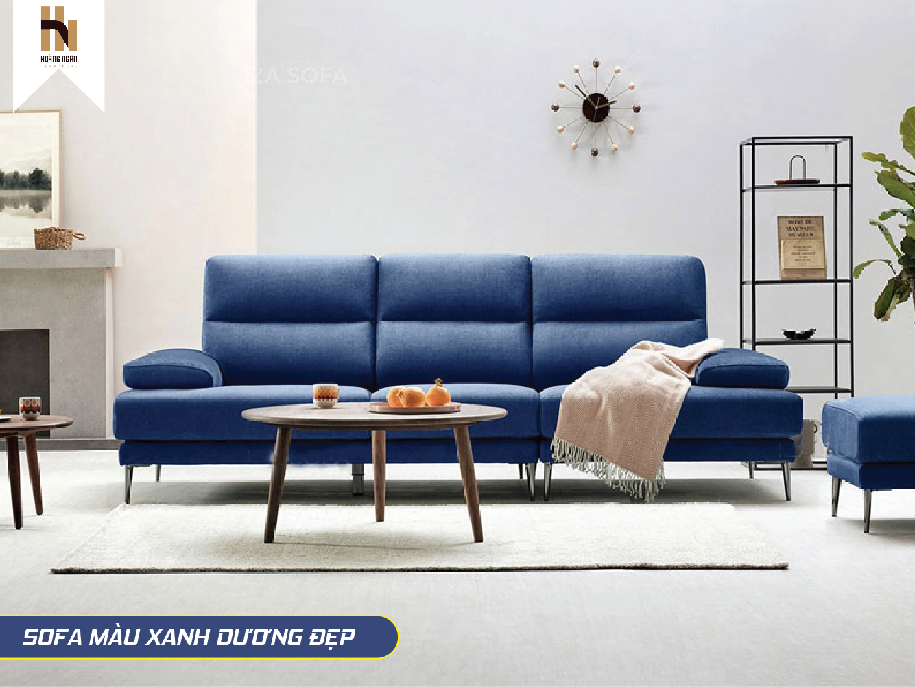 Sofa hiện đại màu xanh dương