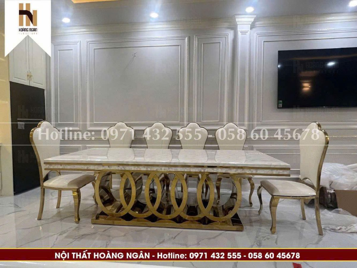 Bộ bàn ăn 8 ghế HN15